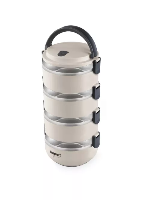 Термо кутия за храна LAMART LT6024 TEMP, Обем 2,4 л., 4 броя, Светлобежов - Код G5511
