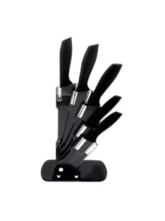   Комплект ножoве ZEPHYR ZP 1633 BS5AS, 5 бр, Мраморно покритие, Акрилна поставка, Черен - Код G8436