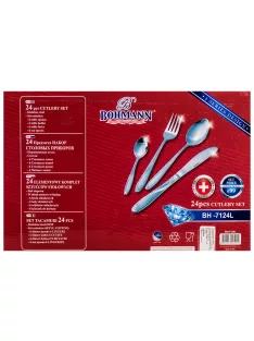   Комплект прибори Bohmann BH 7124L, 24 части, Кутия, Неръждаема стомана, Сив - Код G8619