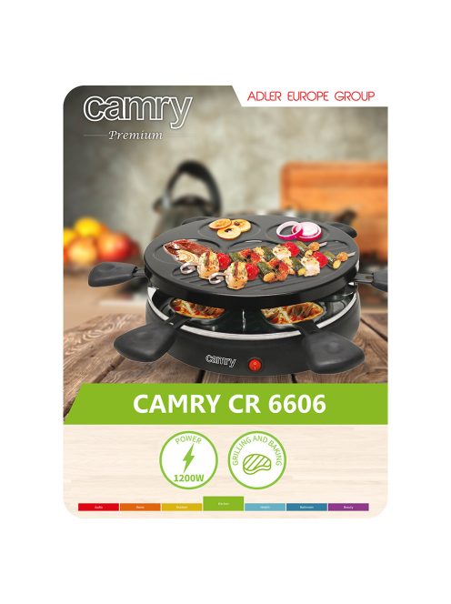 Грил скара Camry CR 6606 Grill raclette, 1200 W, Черен - Код G8957