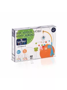 Музикална въртележка LORELLI HAPPY ANIMALS, Оранжев