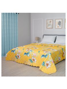   Двулицево шалте Изи Лития, За единични легла и дивани, 150х220 см., Капитонирано, Жълт - Код S16080