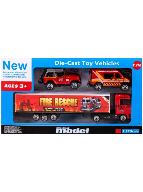 Детски комплект камион и две пожарни машини метални EmonaMall - Код W2521