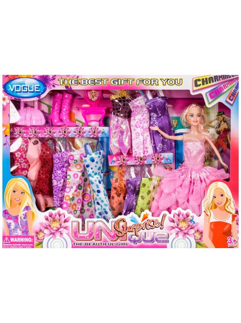 Комплект кукла с 12 допълнителни рокли EmonaMall - Код W2906