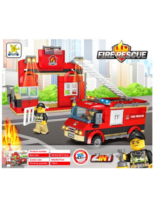 Детски конструктор пожарна 2в1 (163 елемента) EmonaMall - Код W3903
