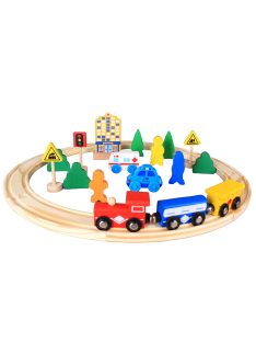   Детско дървено влакче с релси EmonaMall - Код W5202
