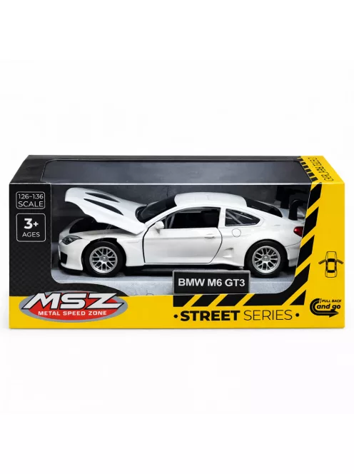 Детска метална кола BMW M6 GT3 с отварящи се врати Pull Back (1:32) EmonaMall - Код W5756